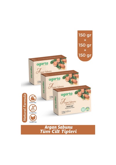 Agarta 3 Adet Doğal Argan Sabunu 150 Gr