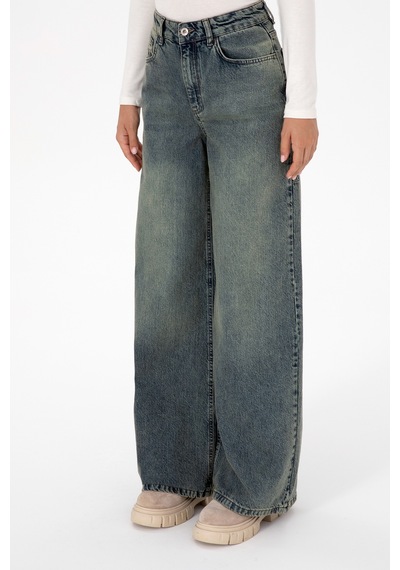 U.S. Polo Assn. Kadın Yeşil Flare Fit Jean Pantolon 50308394-DN0030
