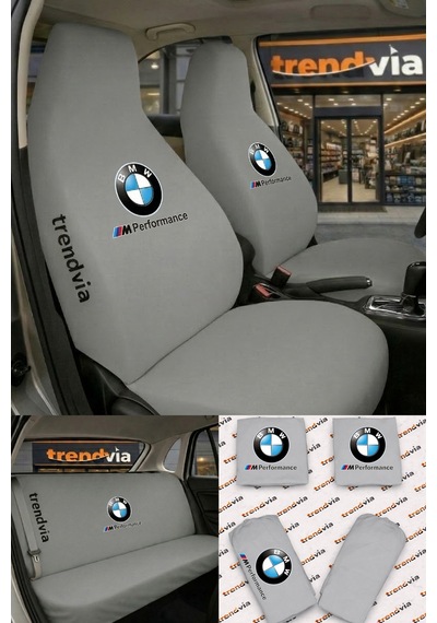 Bmw Logolu Oto Koltuk Kılıfı Ön Arka Set Penye Likralı Universal Koltuk Koruyucu Servis Kılıfı 68820838