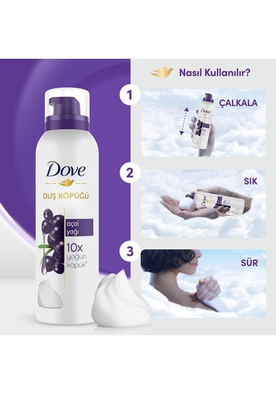 Dove Duş Köpüğü Açai Yağı Yoğun Köpük 200 Ml Diğer