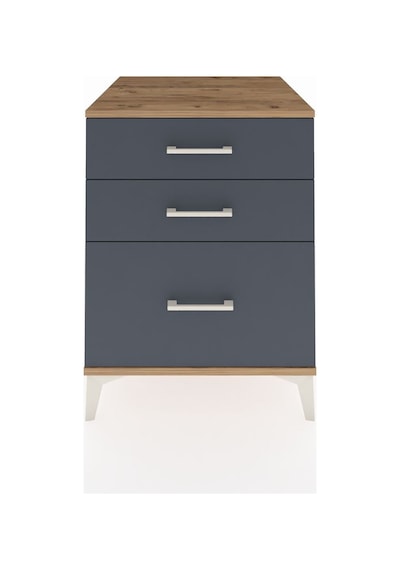 Kronos Komodin 3 Çekmeceli 60x59x80 Çam-antrasit Atlas Çam