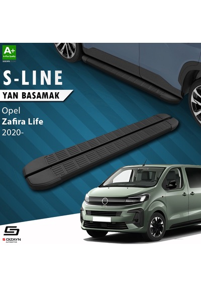 S-dizayn Opel Zafira Life Uzun Şase S-line Siyah Yan Basamak 243 Cm 2020 Üzeri A+ Kalite