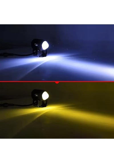 Motosiklet Fanlı Sis Farı Çift Renk Sarı-beyaz Scooter Araç Led Lamba 8v-85v Projektör Metal 2 Ad