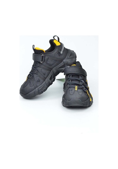 Pepino Kids Pepino Lastikli Cırtlı Filet Outdoor Çocuk Spor Ayakkabı Siyah-sarı
