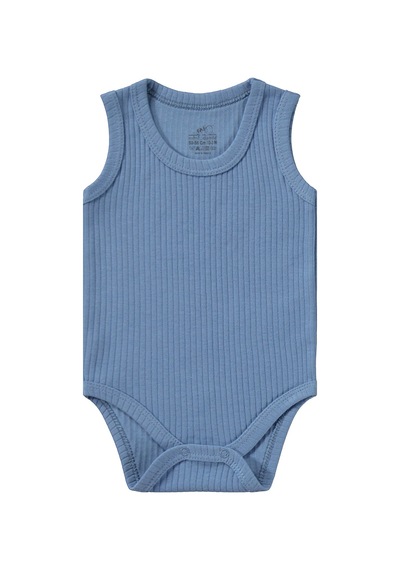 Minidamla Baby Minidamla Askılı Basic 3'lü Set 1-18 Ay Çıtçıtlı Badi - Mavi Koyu Mavi