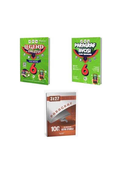 2027 Av 6. Sınıf İngilizce Legend Of English Seri Test Book + Paragraf Soru Avcısı Soru + Ankapade 3'lü Set