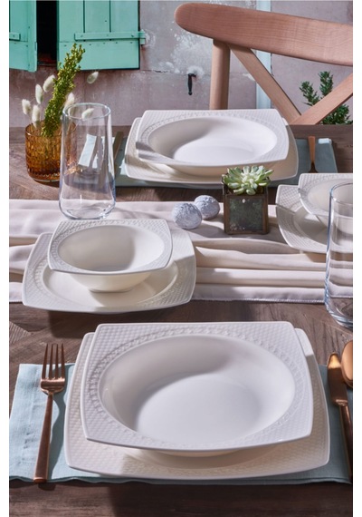 Güral Bone Porselen Bonenjoy Yemek Takımı Seti 24 Prç.6 Kişilik