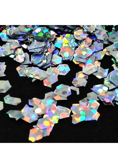 Glitter Epoksi Süsleme Pulu Hologramlı Nail Art Makyaj Altıgen Sim Gümüş 100 Gr