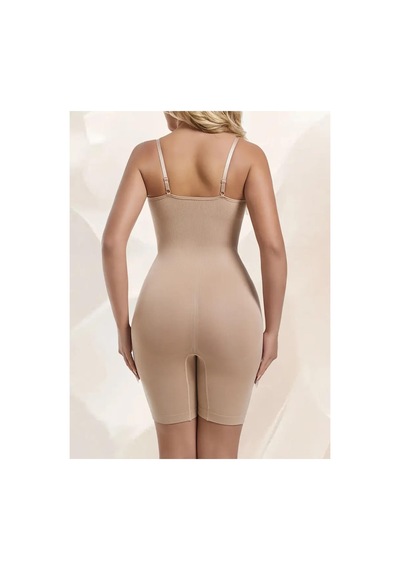 Toparlayıcı Yüksek Bel Tam Boy Body 9050 Bej