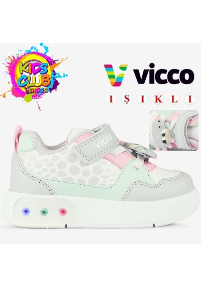 Vicco Borka Işıklı Ortopedik Çocuk Spor Ayakkabı Gri