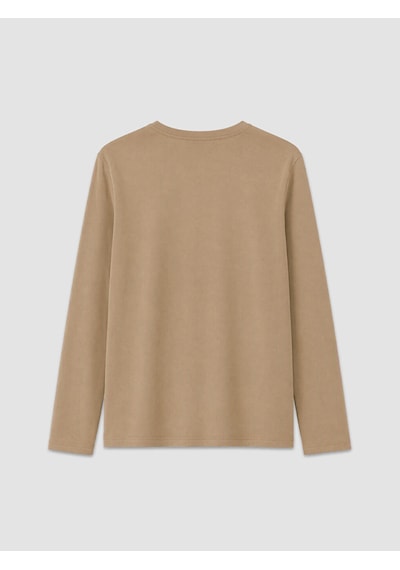 Lcwaıkıkı Classic Bej Bisiklet Yaka Baskılı Erkek Sweatshirt