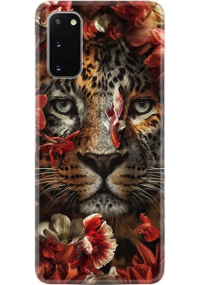 Samsung Uyumlu Galaxy A02S Kılıf Silikon Flowers Baby Tiger 1336