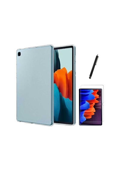 Samsung Galaxy Tab A8 Sm X200 X205 Uyumlu Şeffaf Kılıf Cam Kalem Set Arka Kapak