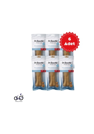 Dr.sacchi Premium Sığır Etli Doğal Sığır Derisi Press Kemik Tahılsız Köpek Ödülü 8.5'' 1'li 170gr 6 Adet