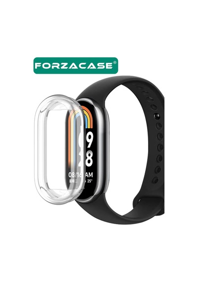 Forzacase Xiaomi Mi Band 9 İle Uyumlu Önü Kapalı Ekran Korumalı Silikon Kılıf - Fc010 Şeffaf