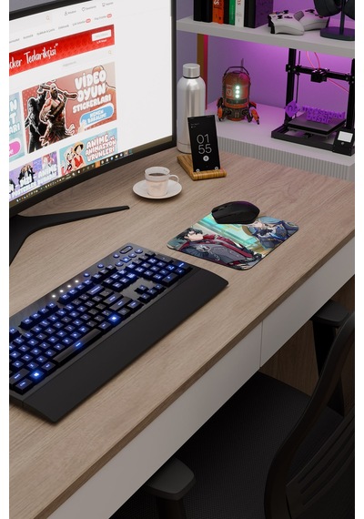 Neuvillette Genshin Impact Anime Gacha V5 - 22x18 Gaming Mouse Pad Fare Altlığı