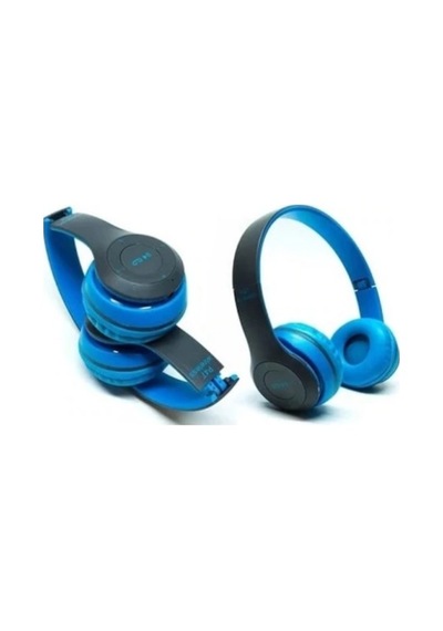 P47 Wireless Kablosuz Bluetooth Kulaklık Mp3 Güçlü Bass Mavi