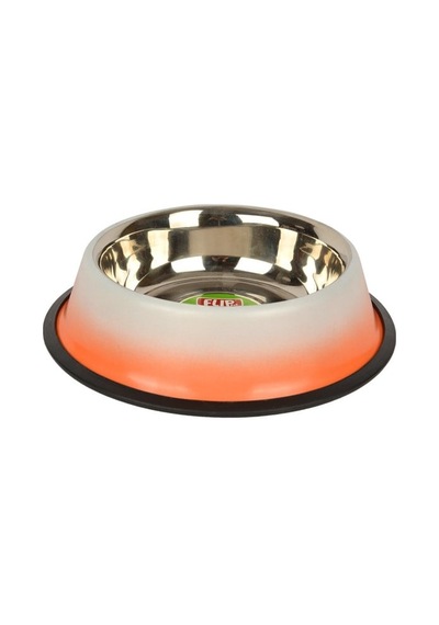 Flip Çift Renkli Çelik Köpek Mama Ve Su Kabı Turuncu 960ml