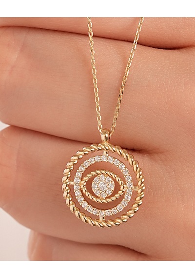 Debora Jewelry 14 Ayar Altın Zirkon Taşlı Kolye