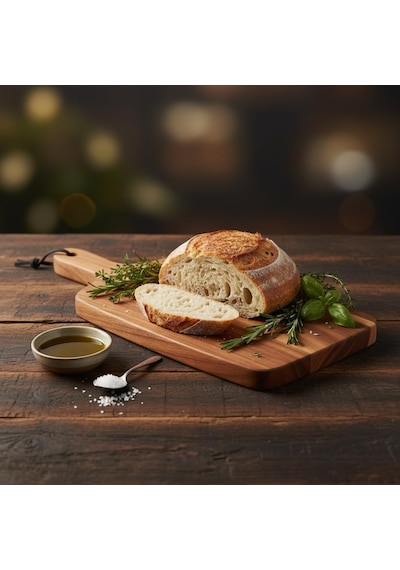 Akasya Ahşap Servis Tepsisi 45x15 Cm Uzun Ve İnce Doğal Ahşap Sunumluk Fincan, Bıçak, Baget Ekmek, Meze Ve Şarküteri Tabağı 2 Cm Kalınlık Çok Renkli