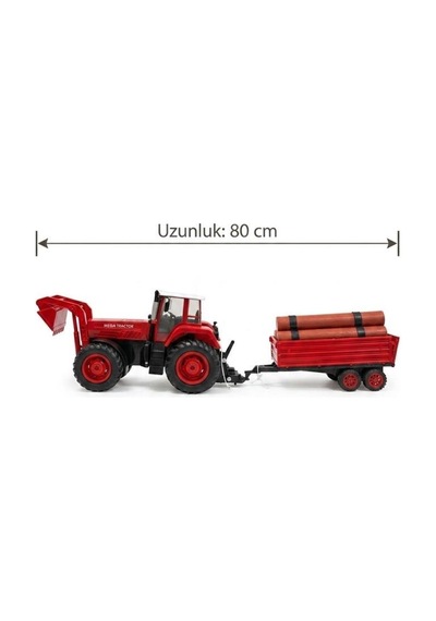 Dev Boy Oyuncak Traktör Ve Tomruk Römorku Seti Dev Boy 80 Cm Oyuncak Tomruk Yüklü Römork Seti