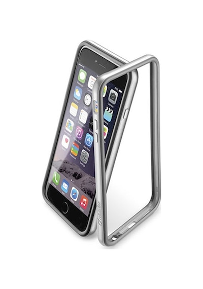 Apple Uyumlu iPhone Cellular Line 6s Plus 6 İle Bumper Satin Kılıf Gri Bumpsatınıph655d