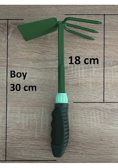 Çift Taraflı 3 Dişli Çapa Demir El Çapası Bahçe Hobi 30 Cm