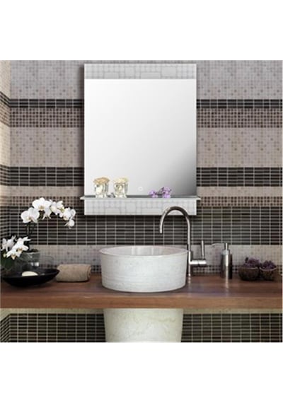 Vitale Doru Ledli Raflı Banyo Aynası Ak.l-145w3-s Krom