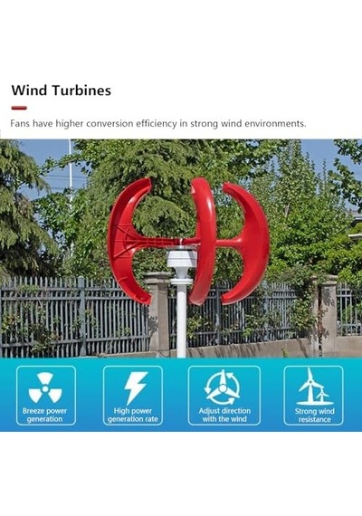Tr Rüzgar Türbini 13000 W 12 V/24 V/48 V/72 V/110 V/220 V 5 Yapraklı Dikey Jeneratör, 3 Fazlı Alternatif Akım Kal