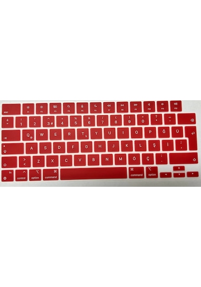 Arabulalaca Apple Uyumlu MacBook Pro 14.2 A2442 Türkçe Silikon Klavye Bordo
