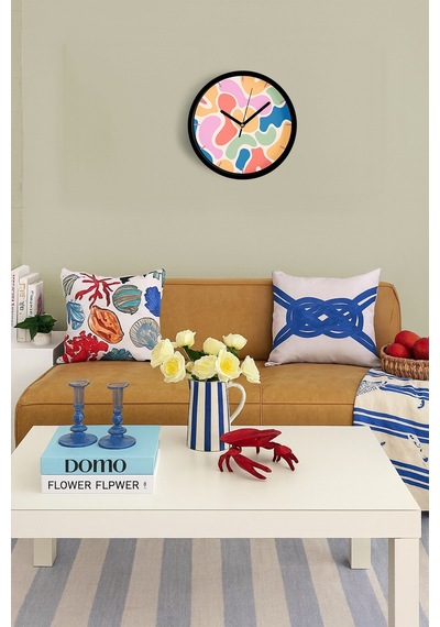Modern Tasarım Duvar Saati - 30cm - Önü Camlı Siyah Kasa - Sessiz Mekanizma-jh0564 Siyah