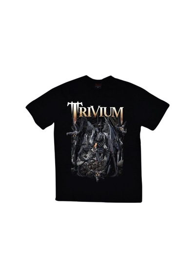 Trivium Baskılı Unisex %100 Pamuk Siyah T-shirt SIYAH