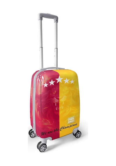 Coral High Sarı Kırmızı 5 Yıldız Aslan Taraftar Desenli Kabin Boy Valiz 50cm 16563 Çok Renkli
