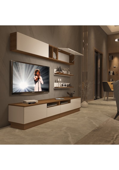 Decoraktiv Trendstyle 5220s Mdf Tv Ünitesi Tv Sehpası Ceviz - Beyaz
