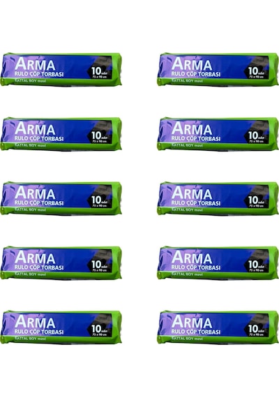 Arma Battal Boy 70 Lt. Mavi Çöp Torbası Poşeti - 75 X 90 Cm / 10 Adetlik 10 Rulo