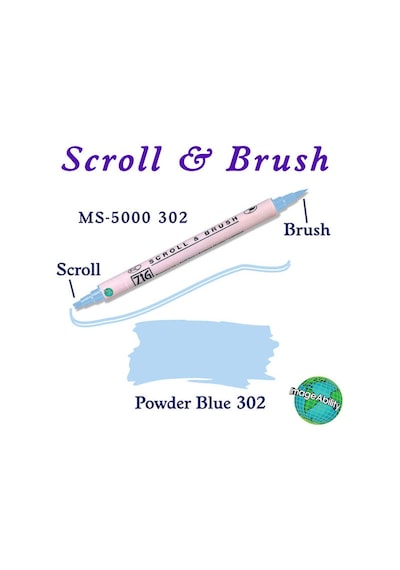 Zig Scroll & Brush Çift Çizgi ve Fırça Uçlu Kaligrafi ve Gölgelem N11.796