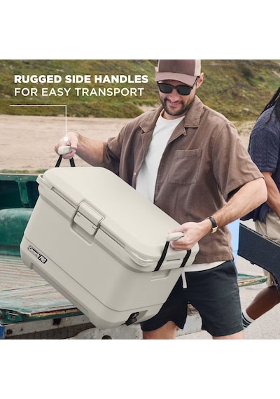 Coleman Pro 45qt Kamp Buzluğu 43l Taşınabilir 4 Gün Soğuk Tutar 74 Kutu Kapasiteli Tekne Yat Karavan Bej