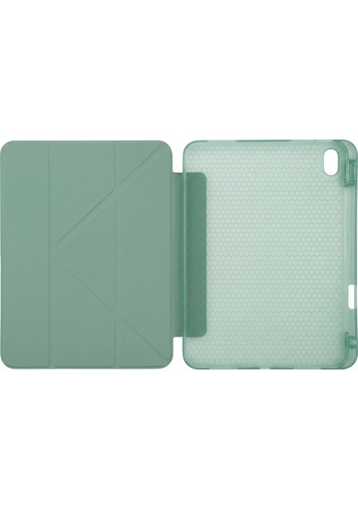 Ps Apple Uyumlu iPad A16 / 10.9 10. Nesil Tri Folding Standlı Kılıf - Yeşil Kapaklı Kılıf