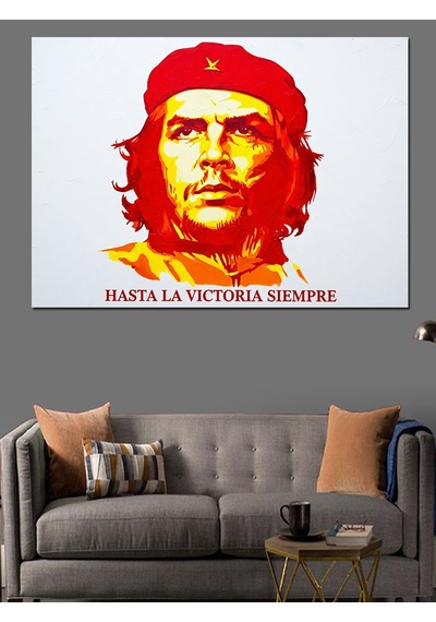 Che Guevara Sanatsal Portre Dekoratif Kanvas - Mdf Ahşap Tablo