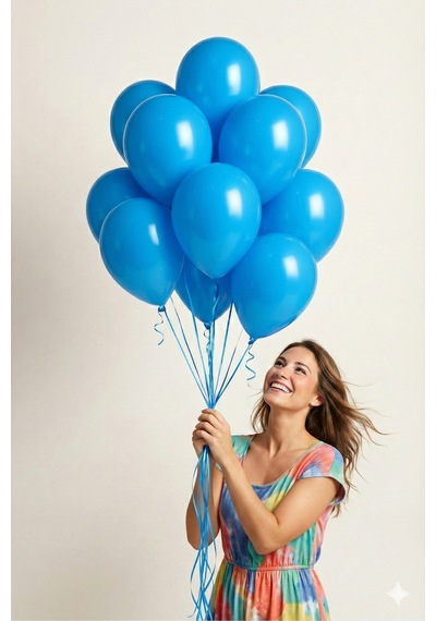 Pastel Balon 11 İnc 28 Cm Doğum Günü Parti Malzemeleri 10 Adet Mavi