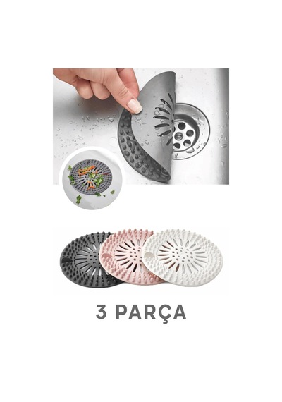3 Parça Süzgeçli Silikon Lavabo Ve Küvet Tıkacı Yuvarlak Lavabo Tıkacı Silikon Diğer