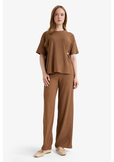 Defacto Straight Fit Bürümcük Pantolon E9890ax25aubn132 Kahve