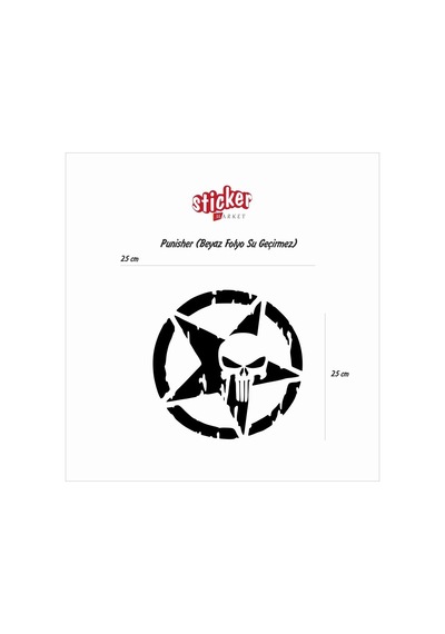 Punisher Beyaz Renk Sticker (188060799)