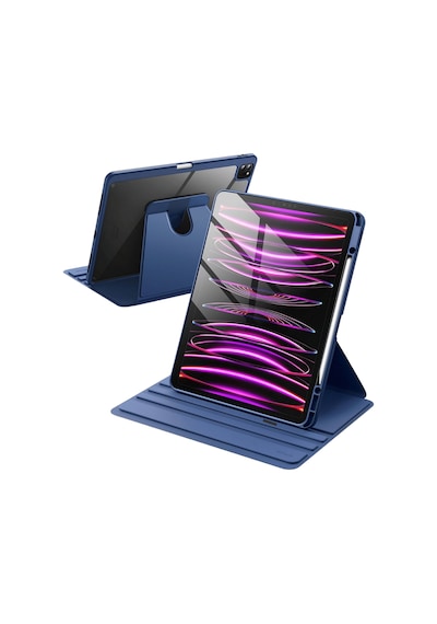 Apple Uyumlu iPad Pro 11 İnç 2025 M5 Çipli 360 Derece Dönebilen Standlı Pino Tablet Kılıfı Kapaklı Kılıf
