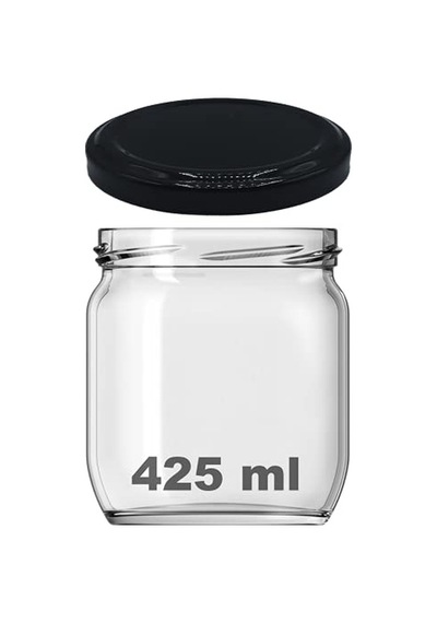 Afracam 10-1000 Ml Farklı Boyutlarda Kavanoz 10-1000 Arası Cc Konserve Metal Kapaklı Cam Kavanoz 6 Adet Şeffaf, 425 Cc 2.8 L