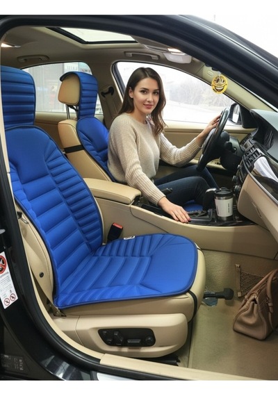 Fiat Egea Uyumlu Mavi Koltuk Kılıf Koruyucu Minderi Ön 2li Minder Ortopedik Lüks