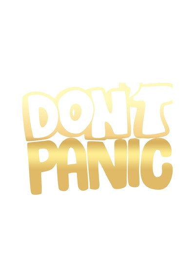 Dont Panic Araba Sticker Araba Sticker 17x17 Cm Gold