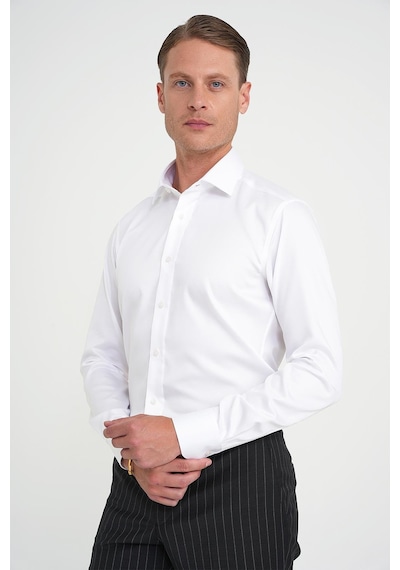 Efor Slim Fit %100 Pamuk Non Iron Kumaş Klasik Beyaz Gömlek Gk 734 Beyaz