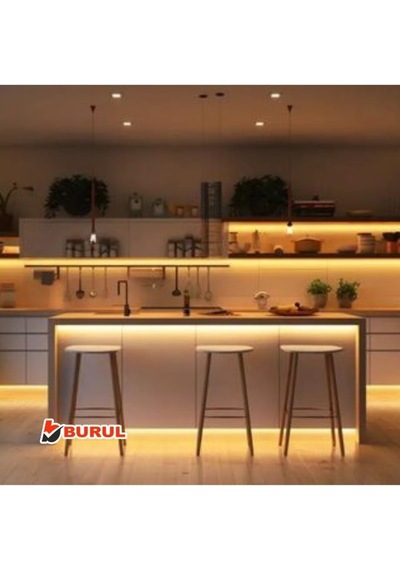 5 Metre Şerit Led Işık Dimmer Kumandalı Mutfak Tezgah Çalışma Masası Raf Işık Sb-6557 Gün Işığı