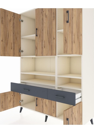 Hyperion Dolap 8 Raflı 2 Çekmeceli 6 Kapaklı 132x44x195 Aytaşı-çam/antrasit Atlas Çam/antrasıt Hyperion Dolap 8 Raflı 2 Çekmeceli 6 Kapaklı 132x44x195 Aytaşı-çam/antrasit Atlas Çam/antrasıt